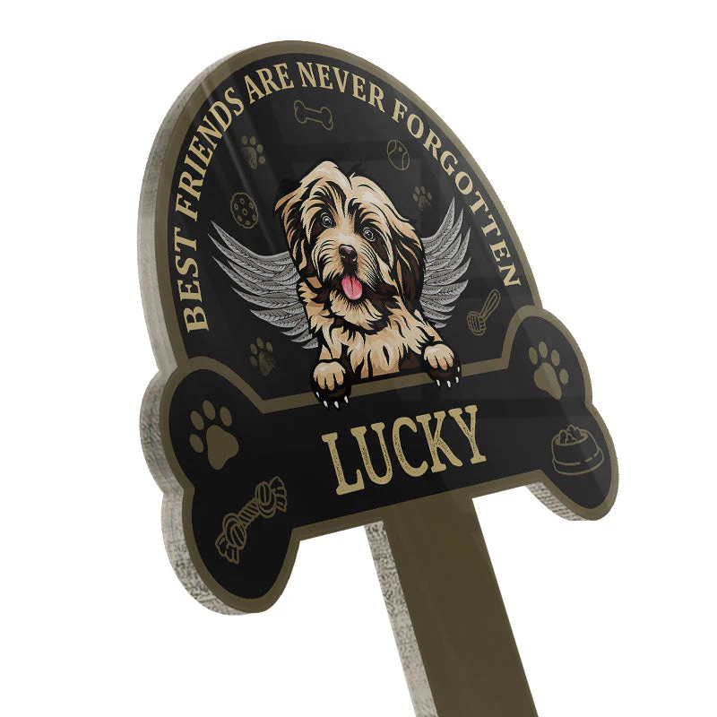 Best Friends Are Never Forgotten - Memorial Gift - Dog Lover Gift - Personalized Custom Circle Acrylic Plaque Stake - Image 3