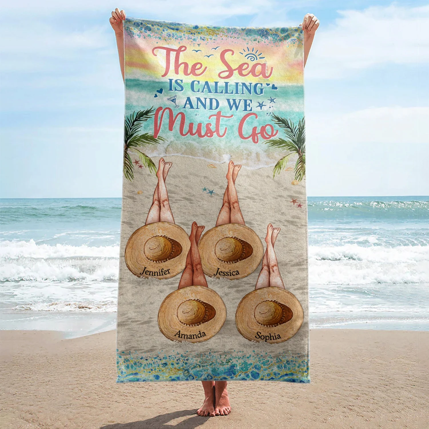 Best Friends Are The Sisters We Choose For Ourselves - Birthday Gift For BFF, Besties, Beach, Travel Lovers - Personalized Custom Beach Towel - Image 2