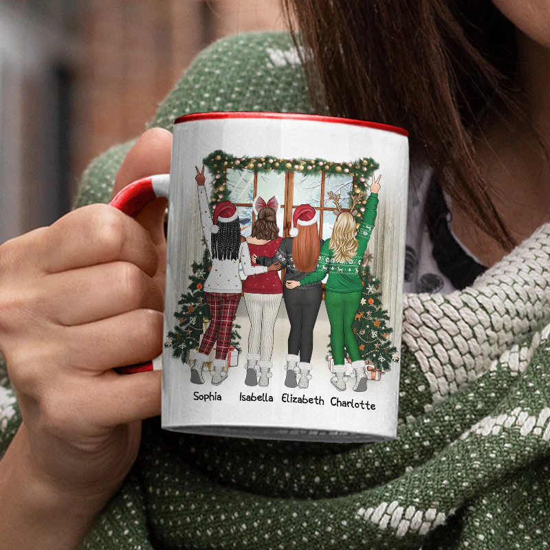 Best Friends Are The Sisters We Choose For Ourselves - Christmas Gift For BFF - Personalized Custom Accent Mug - Image 3