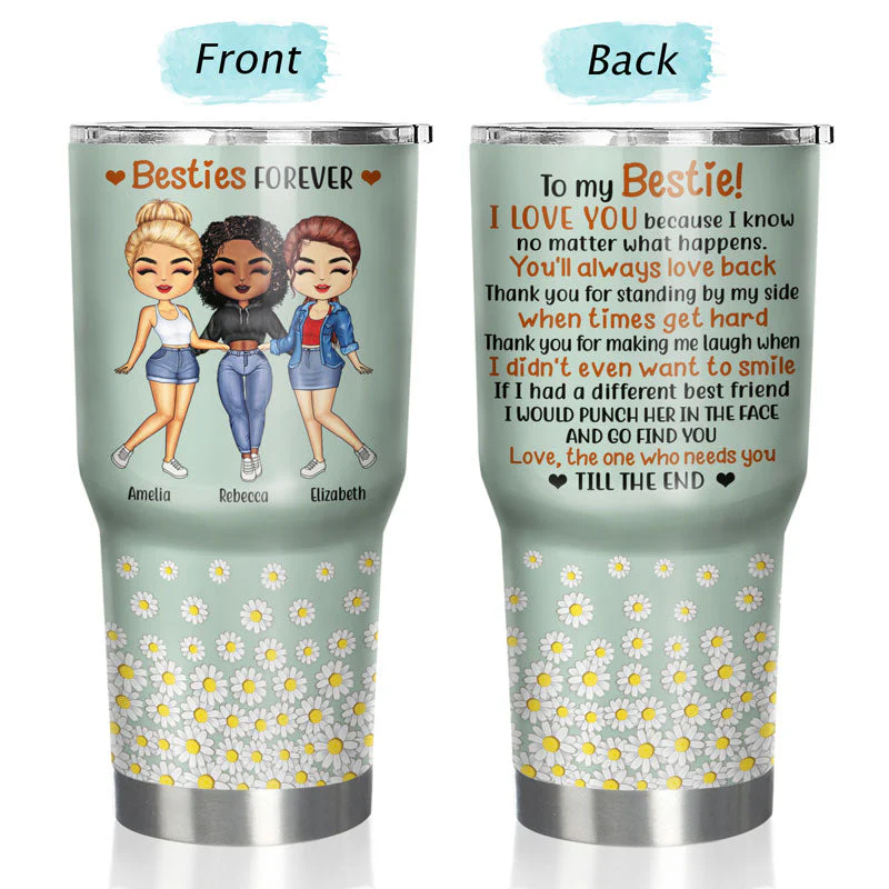 Best Friends Besties Forever - Gift For BFF And Colleagues - Personalized Custom 30 Oz Tumbler - Image 3