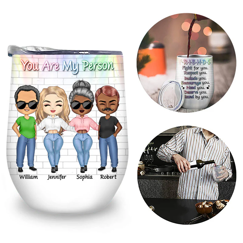 Best Friends Fight For You - Gift For BFF - Personalized Custom Wine Tumbler - Image 2