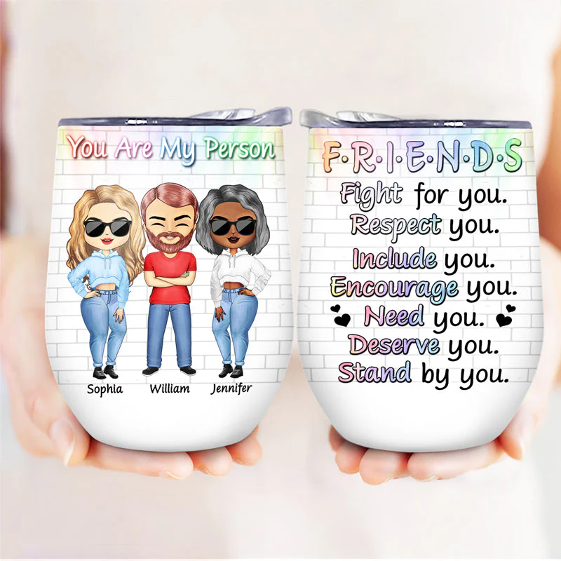 Best Friends Fight For You - Gift For BFF - Personalized Custom Wine Tumbler - Image 3