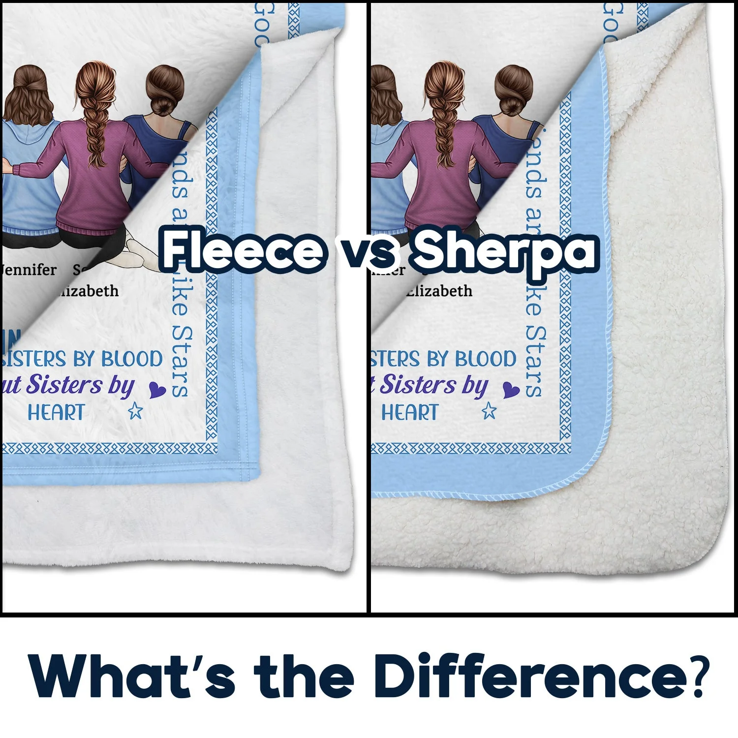 Best Friends Forever Connected By Heart - Loving Gifts For Besties - Personalized Fleece Blanket - Image 4