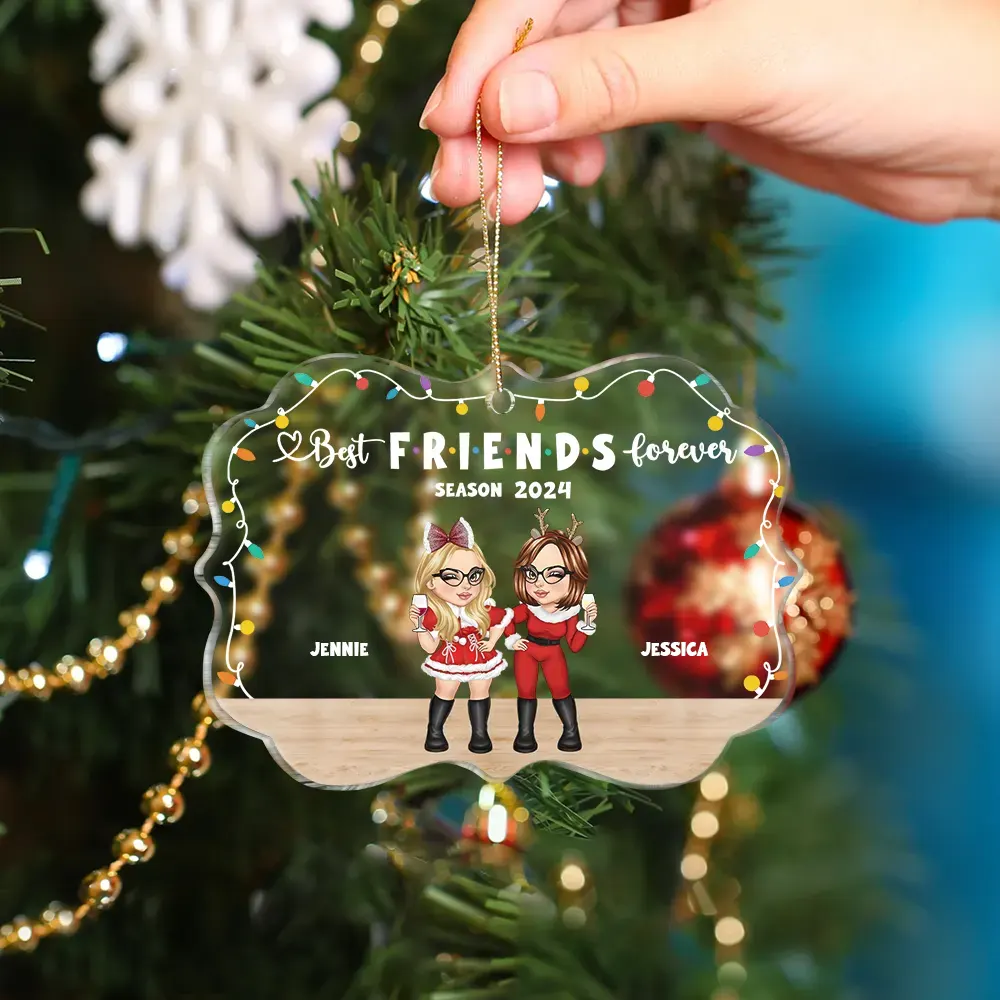 Best Friends Forever Season - Personalized Medallion Acrylic Ornament - Image 4