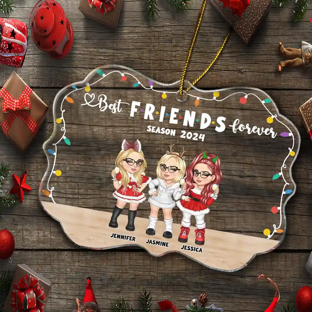 Best Friends Forever Season - Personalized Medallion Acrylic Ornament - Image 5