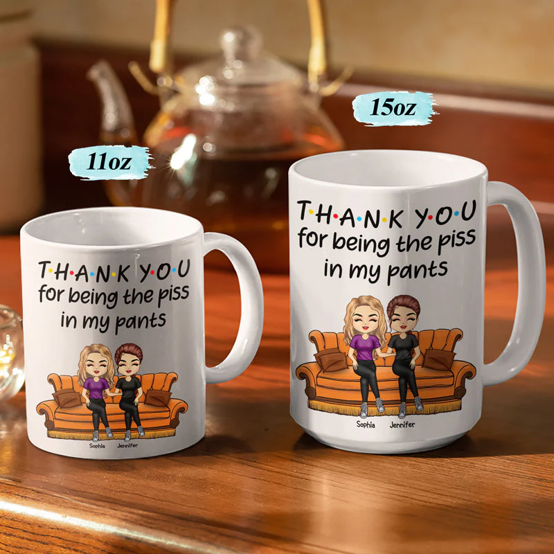 Best Friends Funny And Emotional Words - BFF Bestie Gift - Personalized Custom White Edge-to-Edge Mug - Image 3