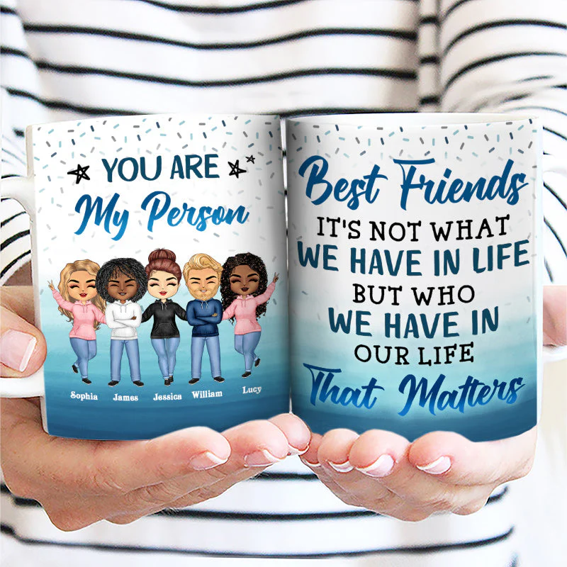 Best Friends It's Not What We Have In Life BFF Bestie - Personalized Custom White Edge-to-Edge Mug - Image 2