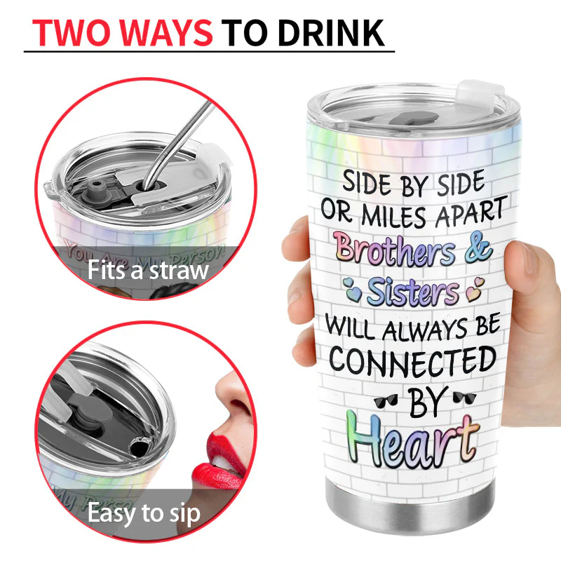 Best Friends Not Sisters By Blood But Sisters By Heart - Gift For BFF And Sibling - Personalized Custom Tumbler - Image 4