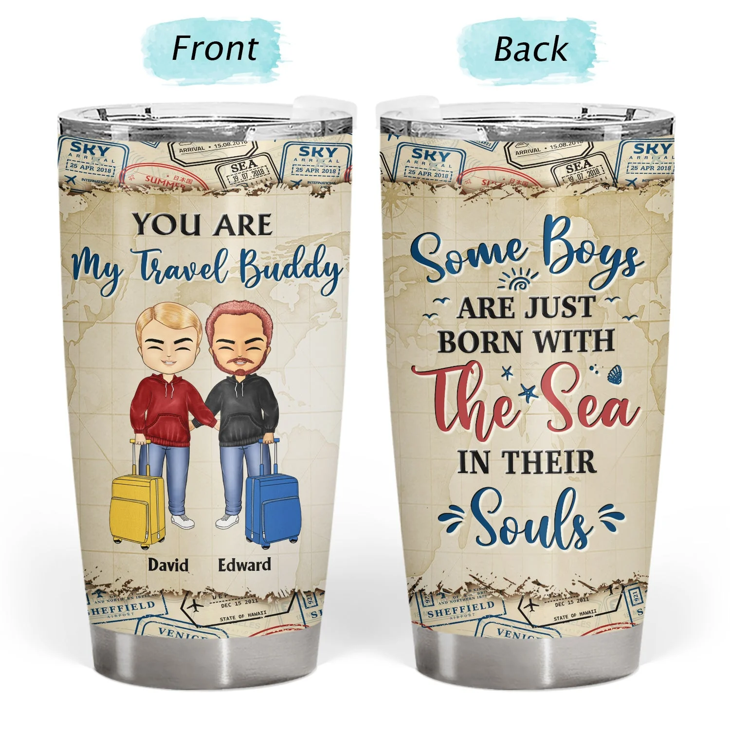 Best Friends That Travel Together Stay Together - Birthday Gift For BFF, Besties, Cruising, Travel Lovers - Personalized Custom Tumbler - Image 3