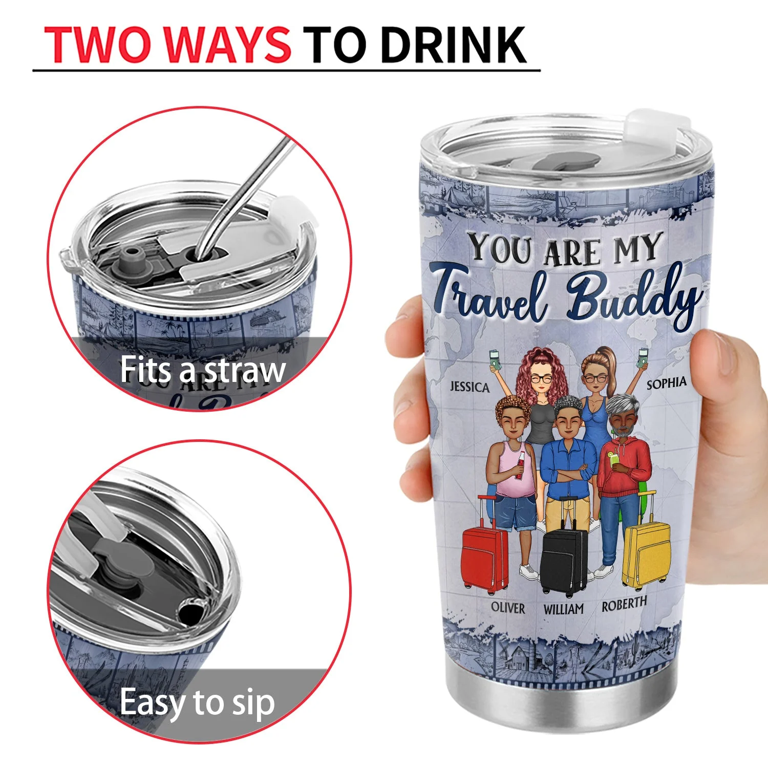 Best Friends That Travel Together Stay Together - Gift For BFF - Personalized Custom Tumbler - Image 4