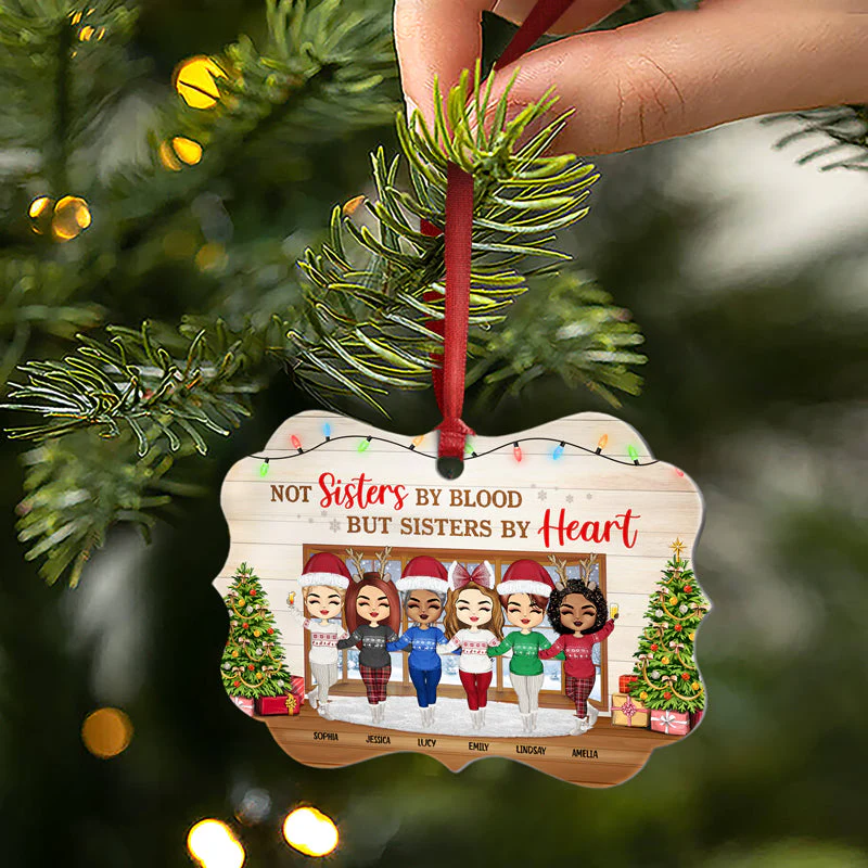 Best Friends There Is No Greater Gift Than Friendship  - Christmas Gift For BFF And Sibling - Personalized Custom Aluminum Ornament - Image 2