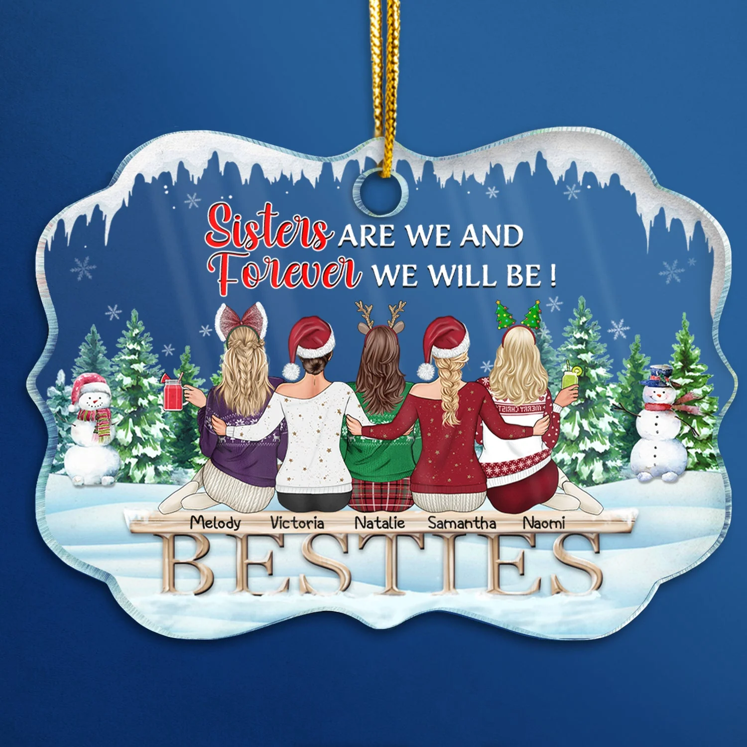 Best Friends There Is No Greater Gift Than Friendship - Christmas Gift For BFF - Personalized Custom Medallion Acrylic Ornament - Image 3