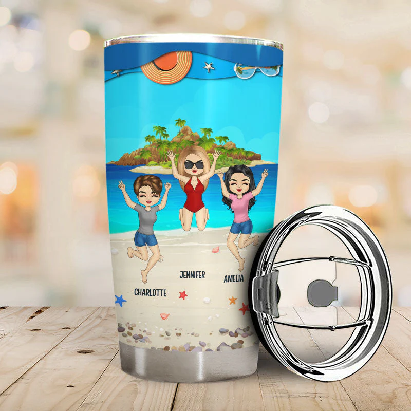 Best Friends We Are Like A Small Travel Gang - Gift For Besties - Personalized Custom Tumbler - Image 2