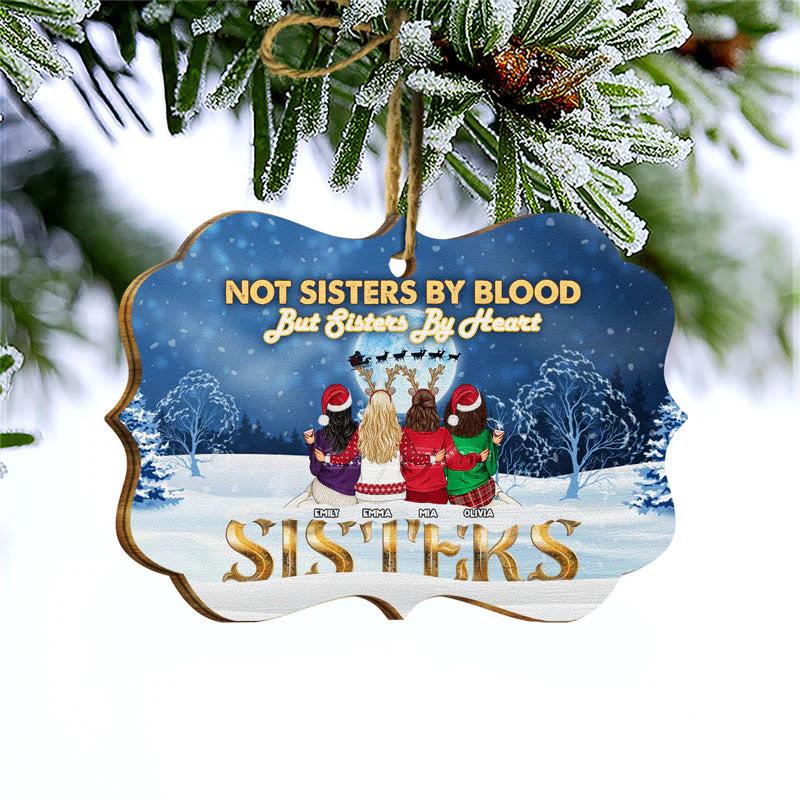 Best Friends We Never Walk Alone - Christmas Gift For BFF Besties And Sisters - Personalized Custom Wooden Ornament - Image 3