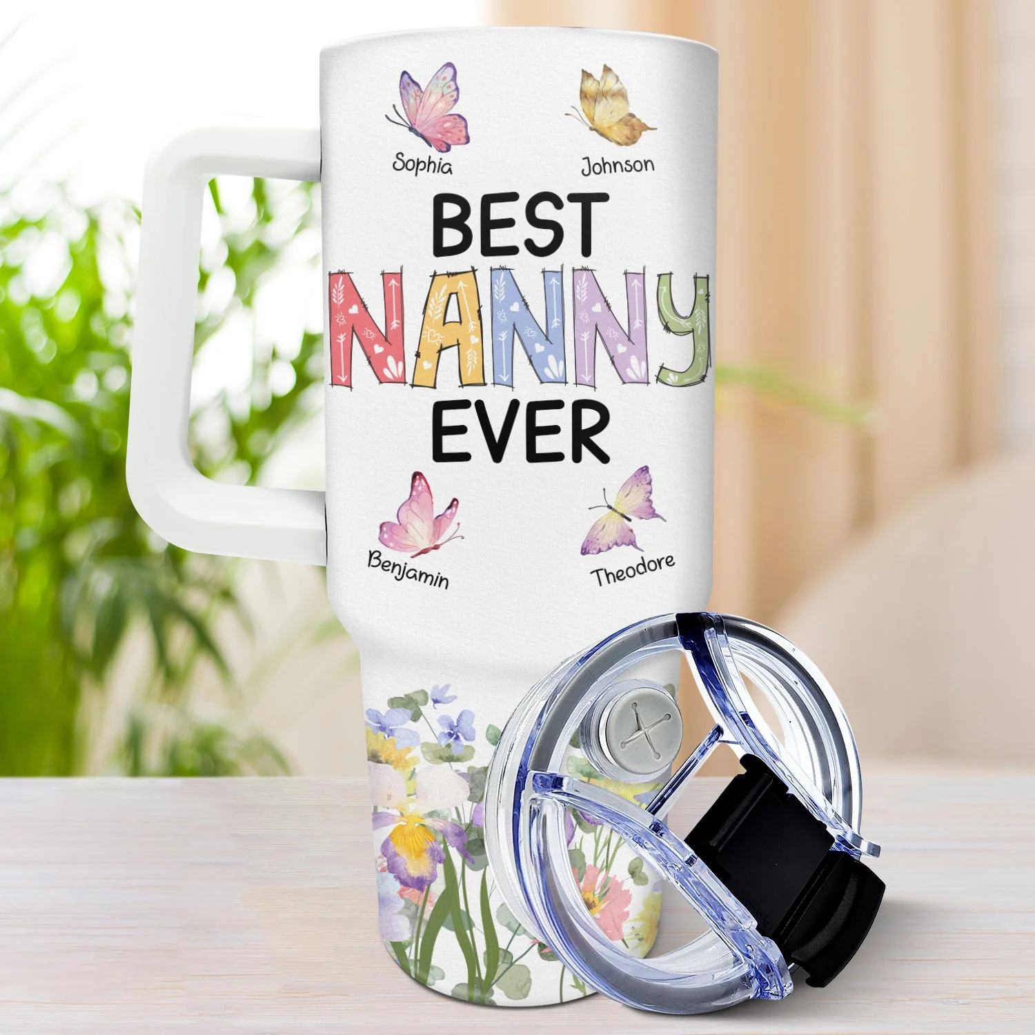 Best Grandma Mom Ever - Gift For Mother, Grandmother - Personalized 40oz Tumbler With Straw - Image 3