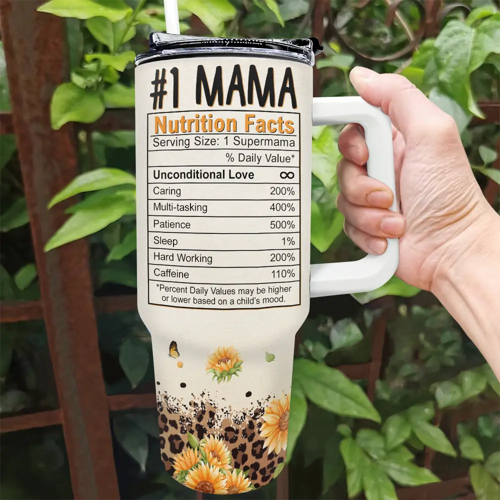 Best Mom Ever Nutrition Facts - Personalized 40oz Tumbler With Straw - Image 2
