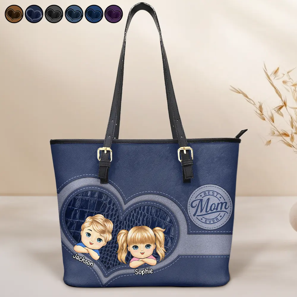 Best Mom Ever - Personalized Leather Tote Bag