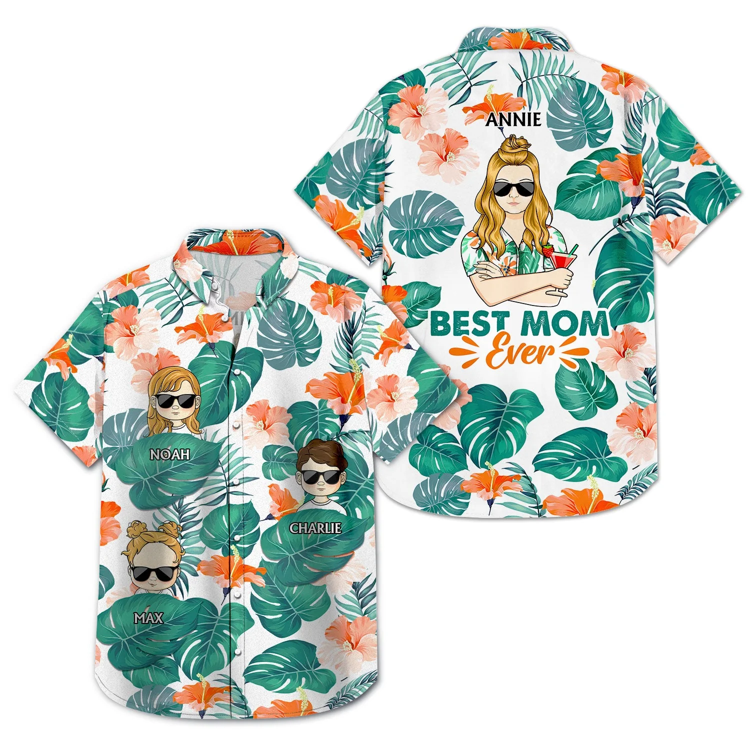 Best Mom, Nana, Auntie Ever - Birthday, Loving, Vacation Gift For Mother, Grandma, Grandmother - Personalized Custom Hawaiian Shirt