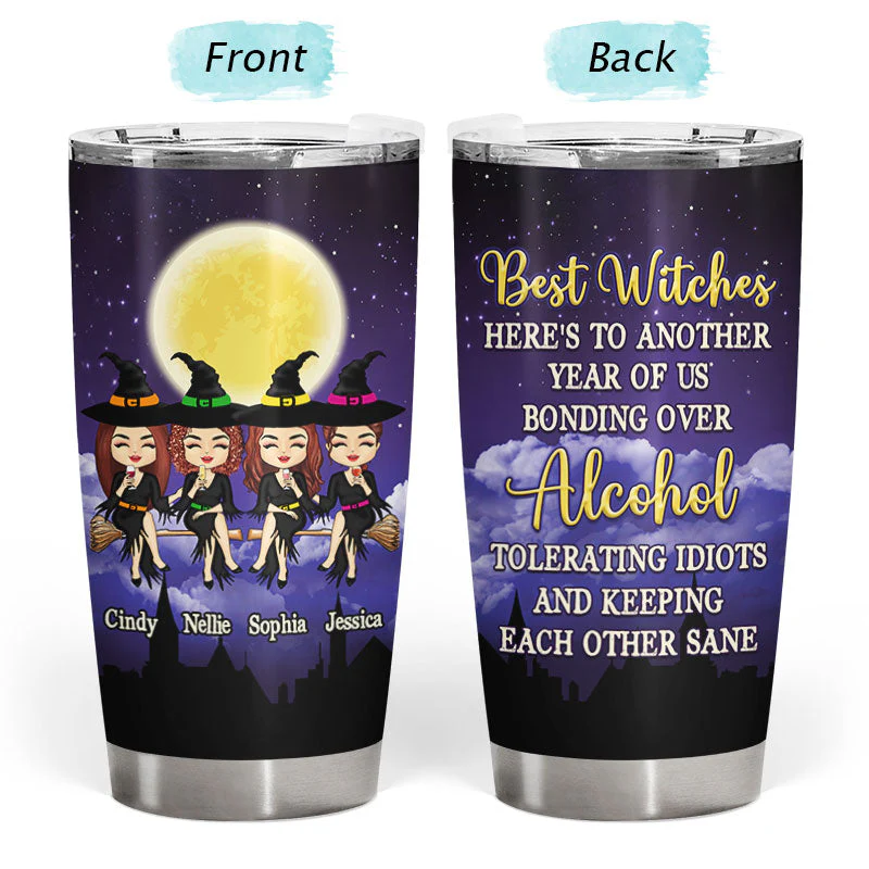 Best Witches - Gift For Best Friends - Personalized Custom Tumbler - Image 3