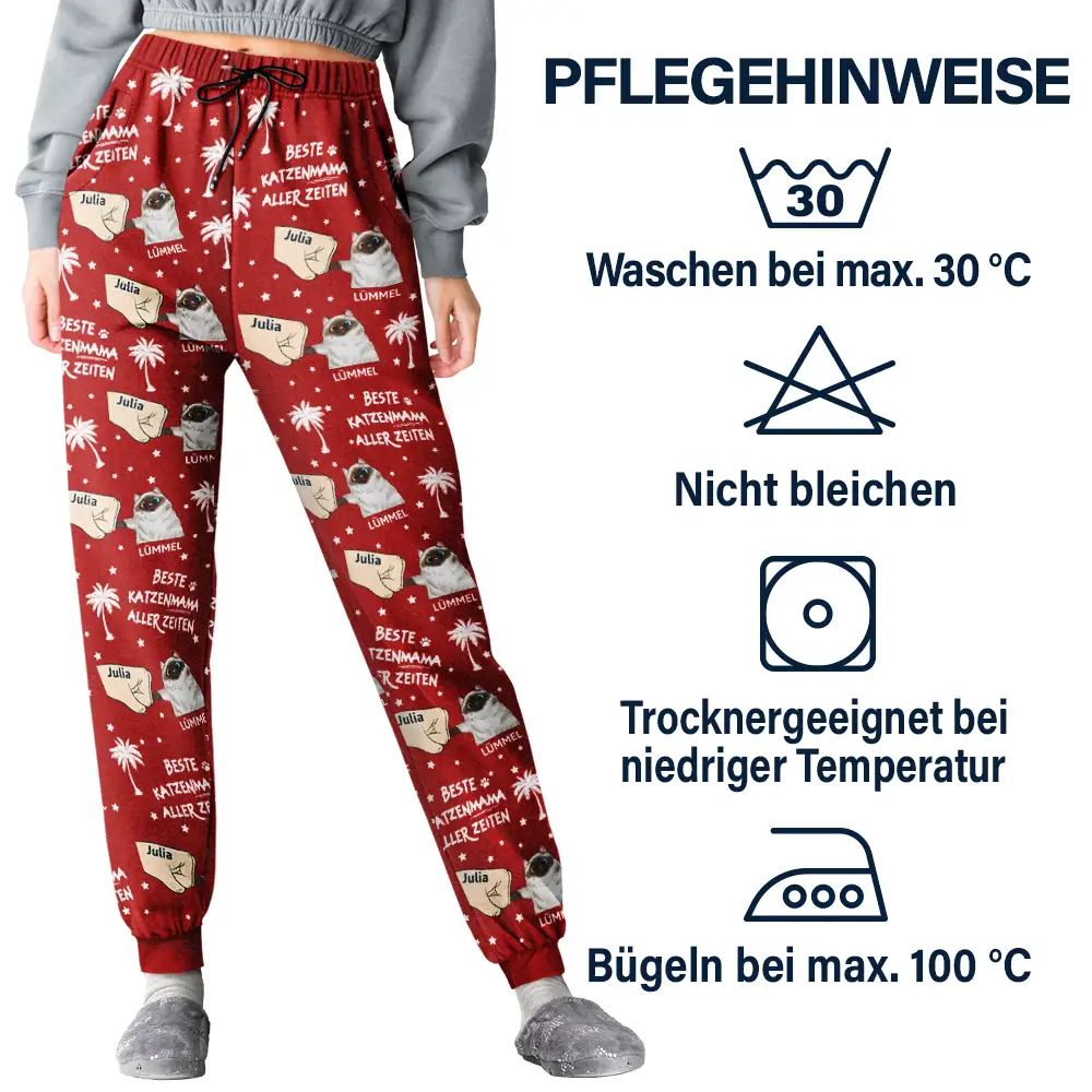 Bester Katzenpapa Aller Zeiten - Personalisierte Pyjamahose - Image 5
