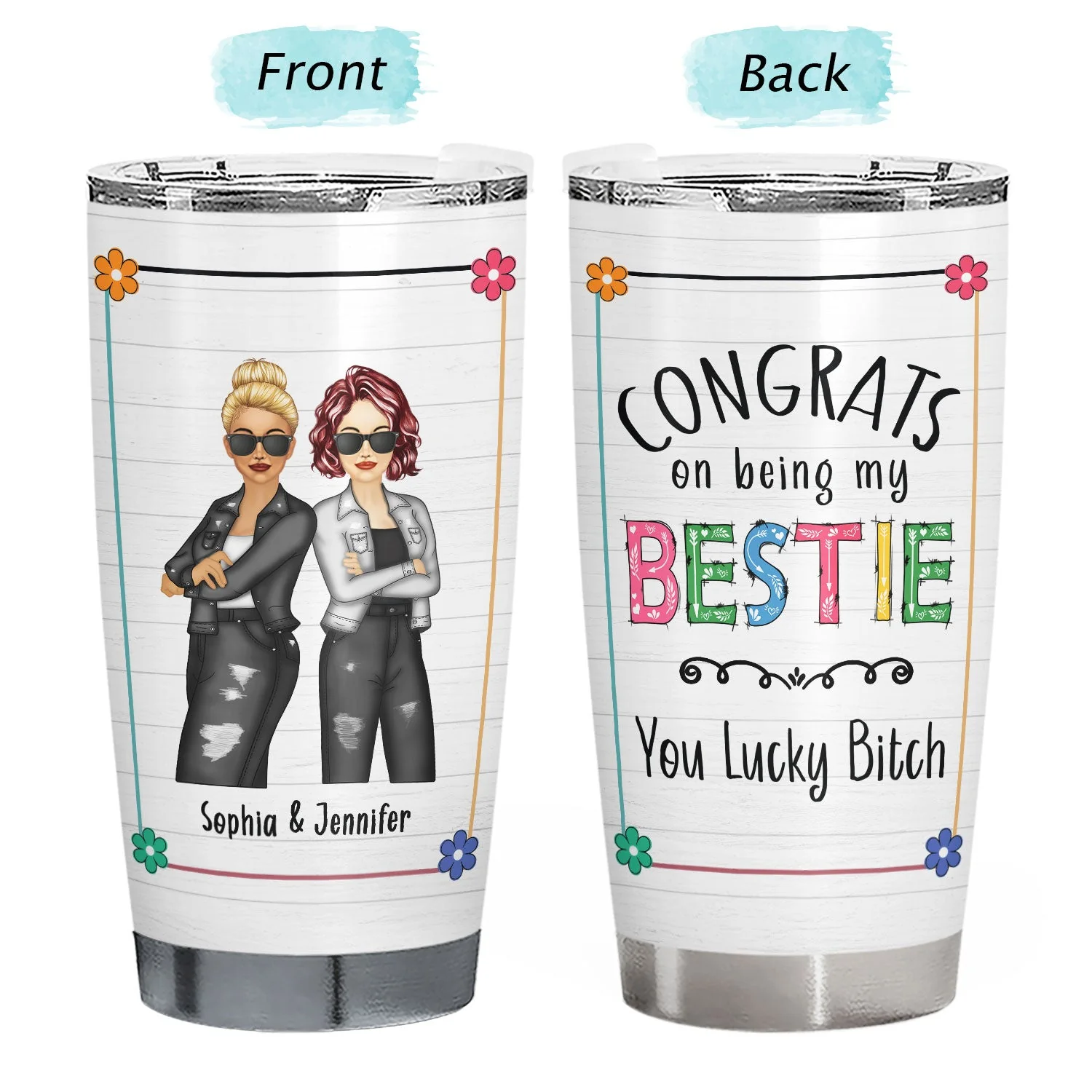 Bestie Congrats On Being My Bestie - Gift For Bestie - Personalized Tumbler - Image 3