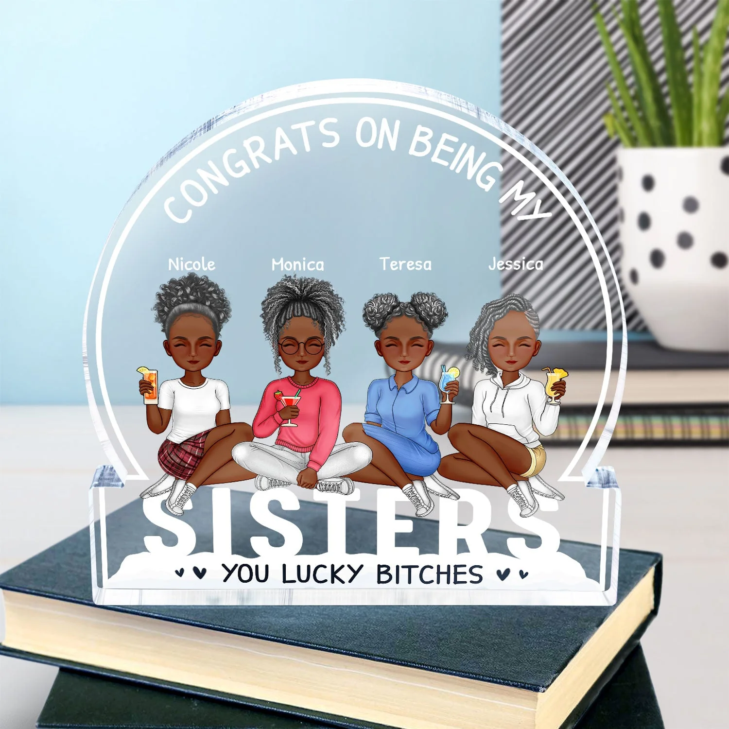 Bestie Congrats On Being My Bestie - Gift For Besties - Personalized Round Shaped Acrylic Plaque - Image 4