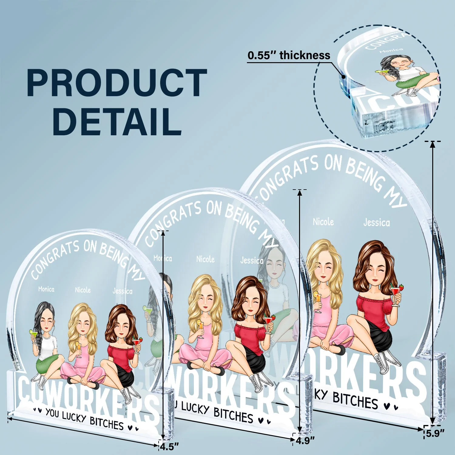 Bestie Congrats On Being My Bestie - Gift For Besties - Personalized Round Shaped Acrylic Plaque - Image 5