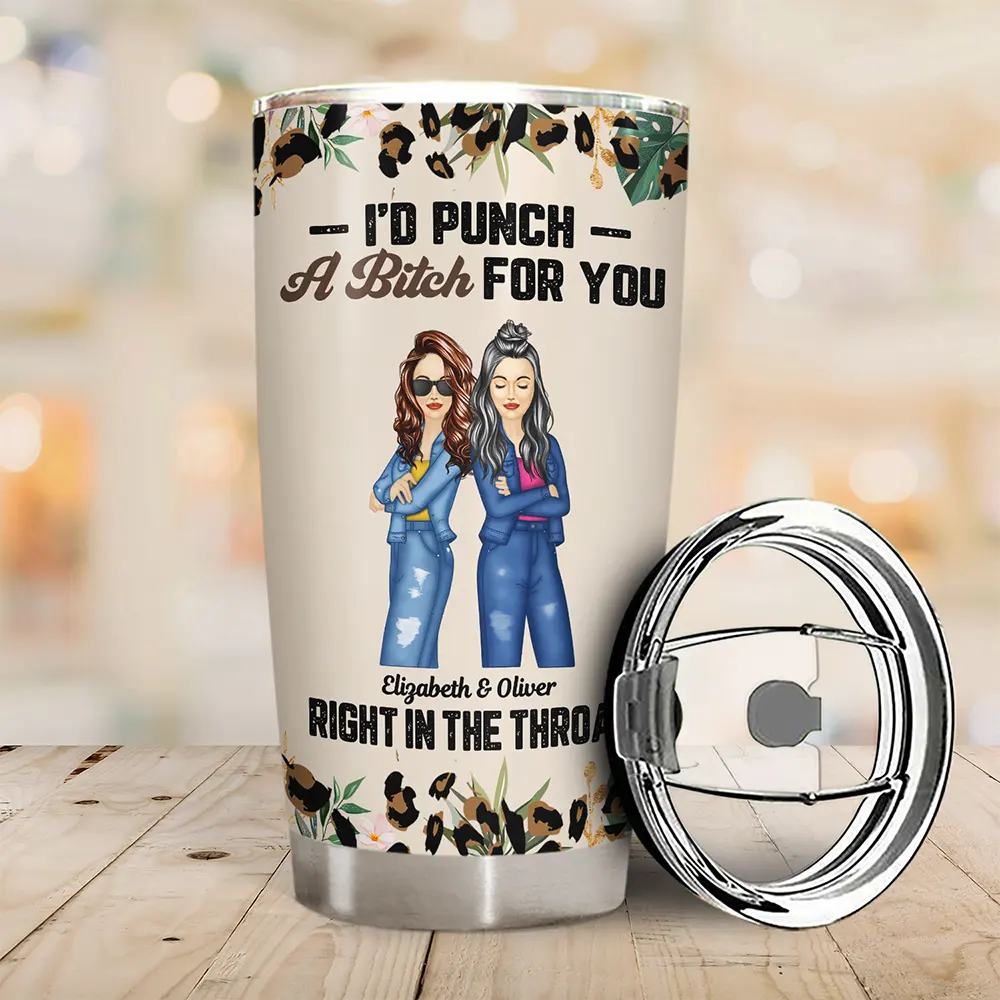 Bestie Fashion Punch Right In The Throat - Personalized Tumbler - Image 2