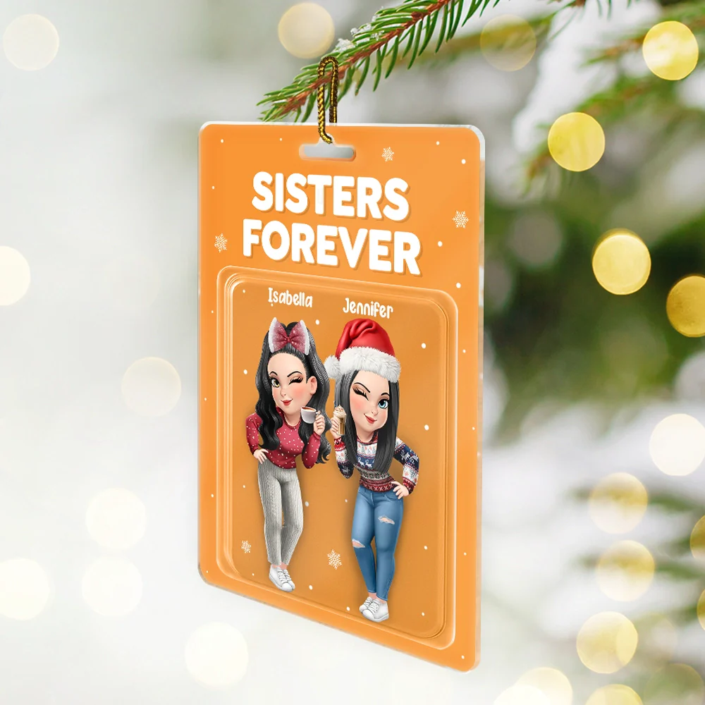 Bestie Forever 3D Effect Acrylic Block - Personalized Custom Shaped Acrylic Ornament - Image 2