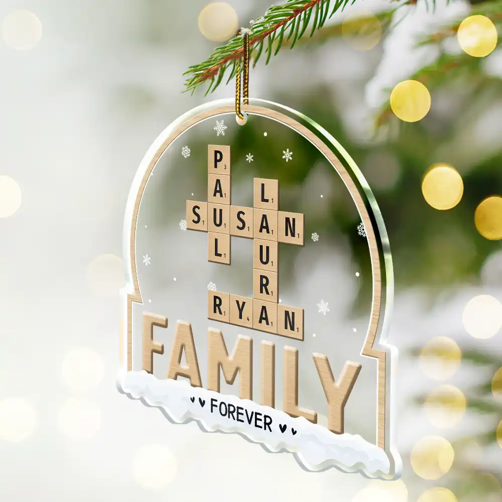 Bestie Forever Custom Name Crossword Scrabble - Personalized Custom Shaped Acrylic Ornament - Image 3