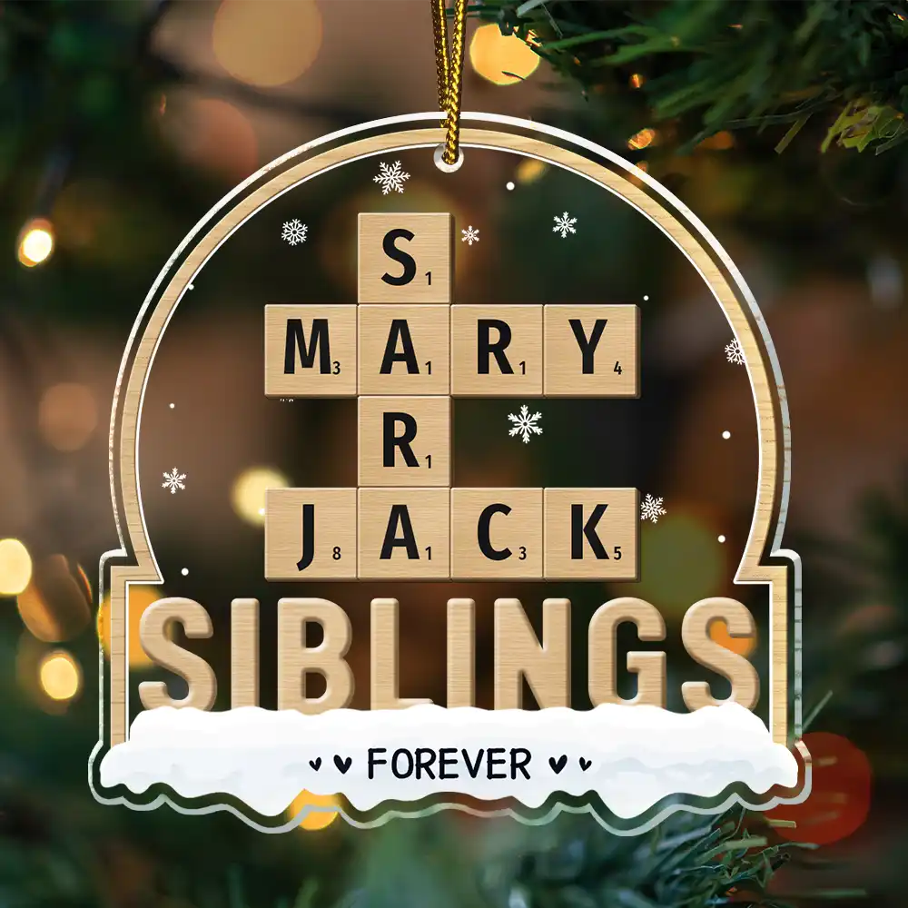 Bestie Forever Custom Name Crossword Scrabble - Personalized Custom Shaped Acrylic Ornament - Image 4