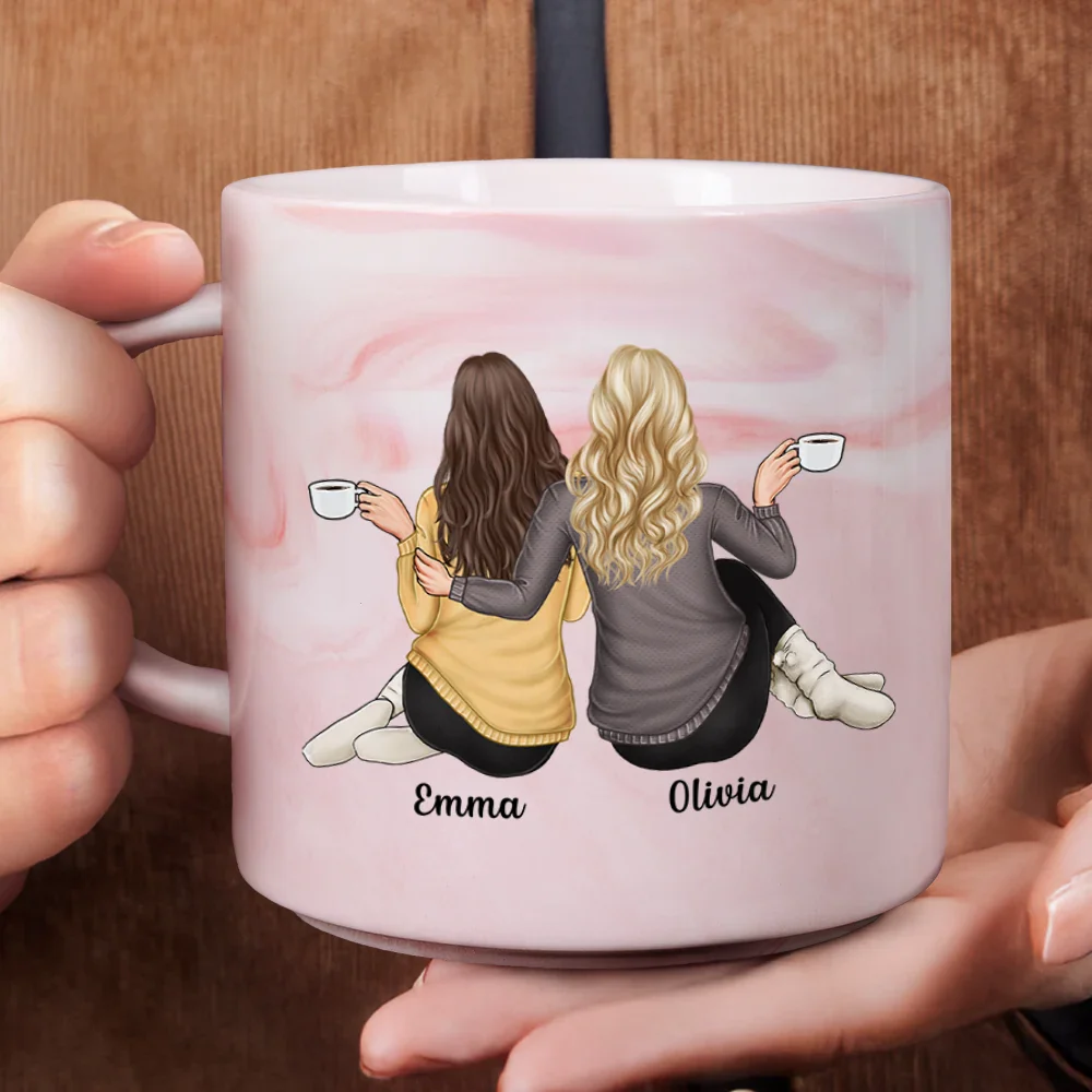 Bestie Good Friends Are Like Stars - Personalized Marble Mug - Image 4