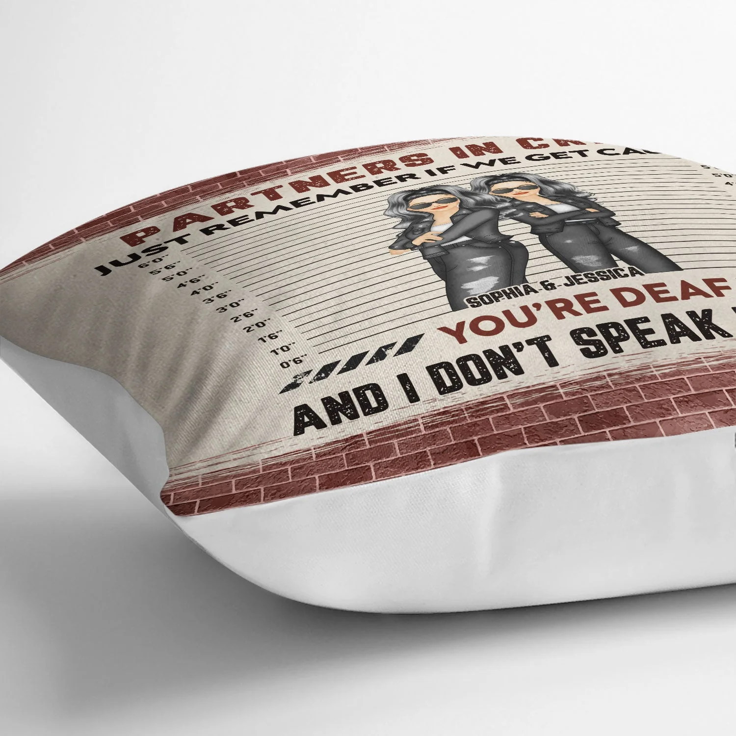 Bestie If We Get Caught Partners In Crime - Personalized Custom Pillow - Image 3