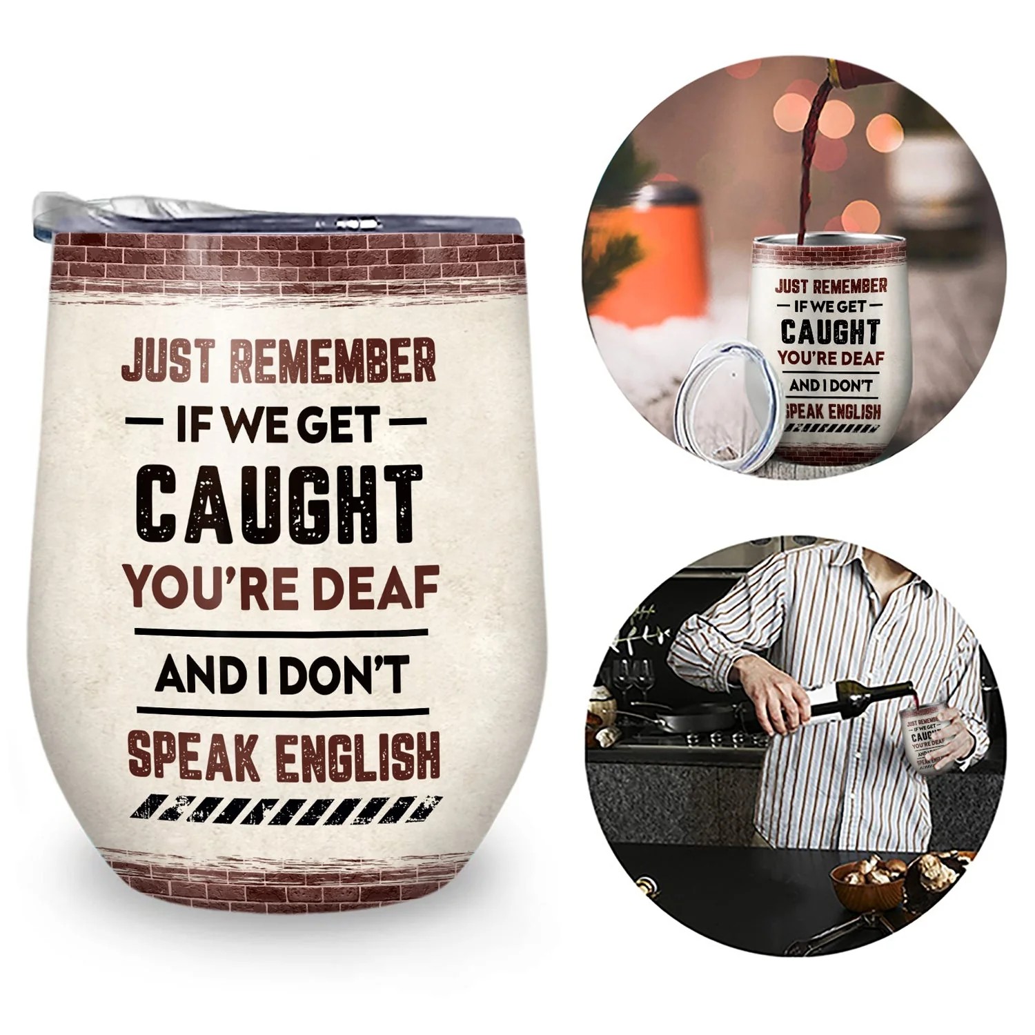 Bestie If We Get Caught Partners In Crime - Personalized Custom Wine Tumbler - Image 2