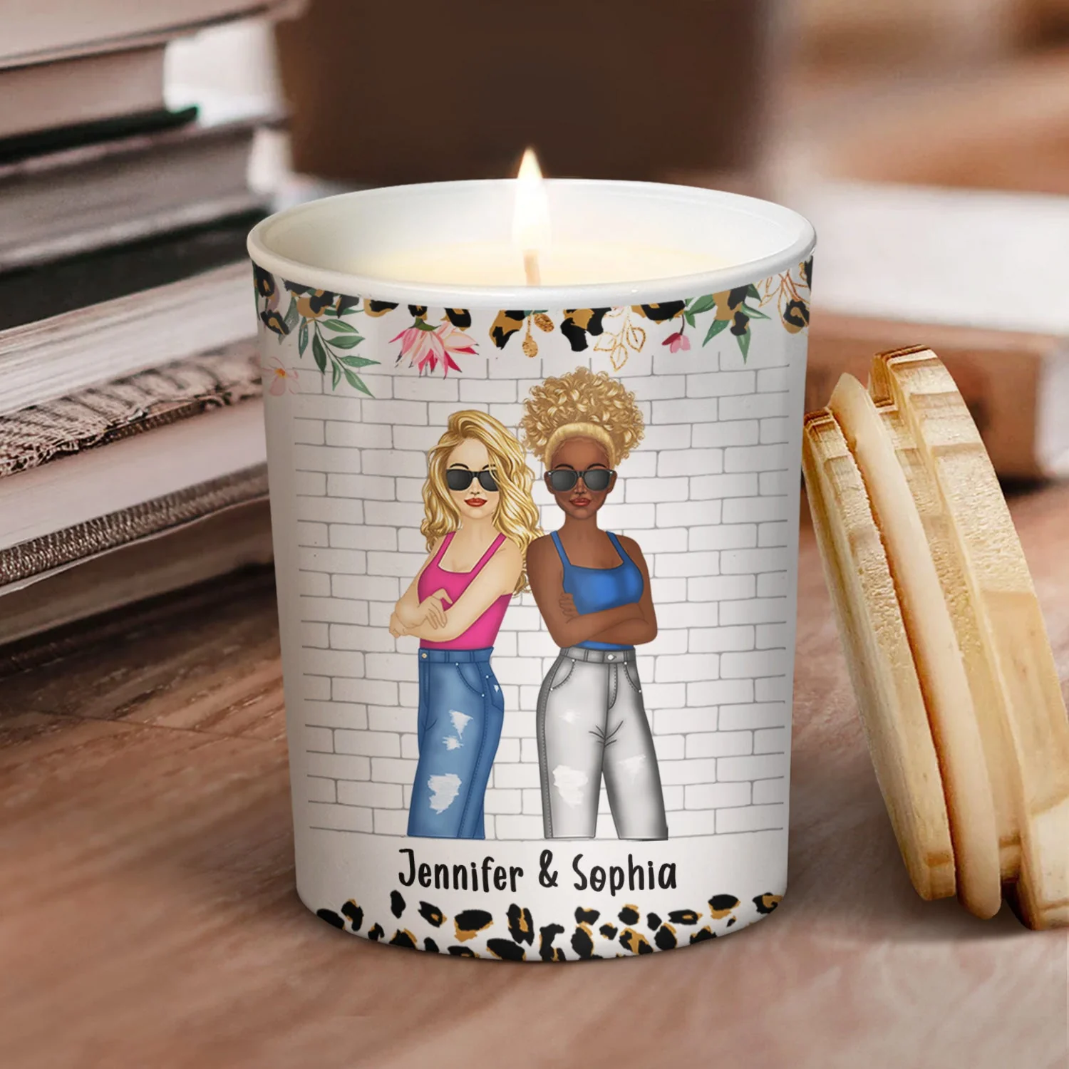 Bestie Our Friendship Is Like A Candle - Gift For Bestie - Personalized Scented Candle With Wooden Lid - Image 2