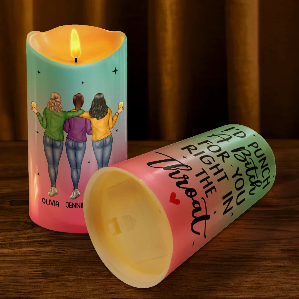 Bestie Right In The Throat - Personalized Flameless LED Candle - Image 4