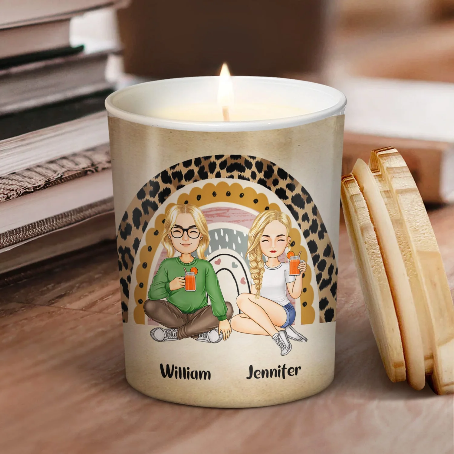 Bestie Sister Light This Candle - Gift For Bestie, Sister - Personalized Scented Candle With Wooden Lid - Image 2