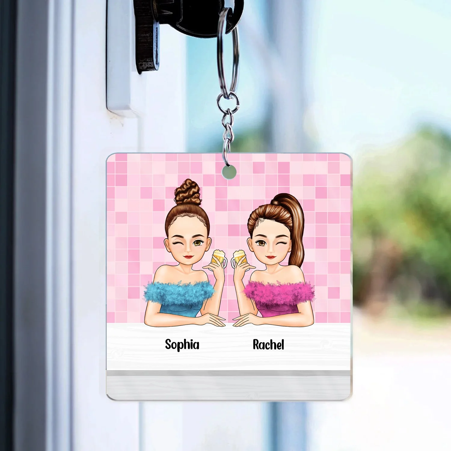 Bestie Sisters We Choose For Ourselves - Gift For Bestie - Personalized Acrylic Keychain - Image 3
