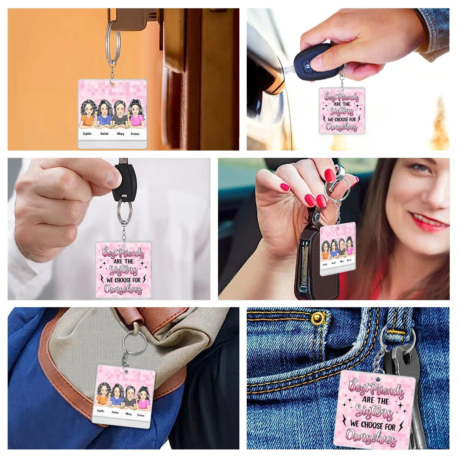 Bestie Sisters We Choose For Ourselves - Gift For Bestie - Personalized Acrylic Keychain - Image 6