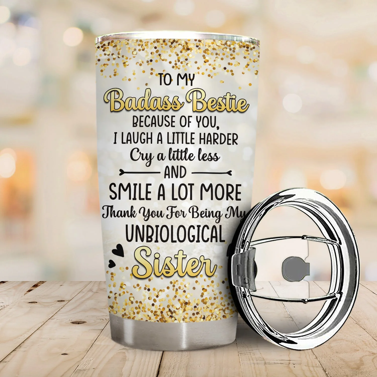 Bestie To My Bestie Unbiological Sister - Gift For Bestie - Personalized Tumbler - Image 2