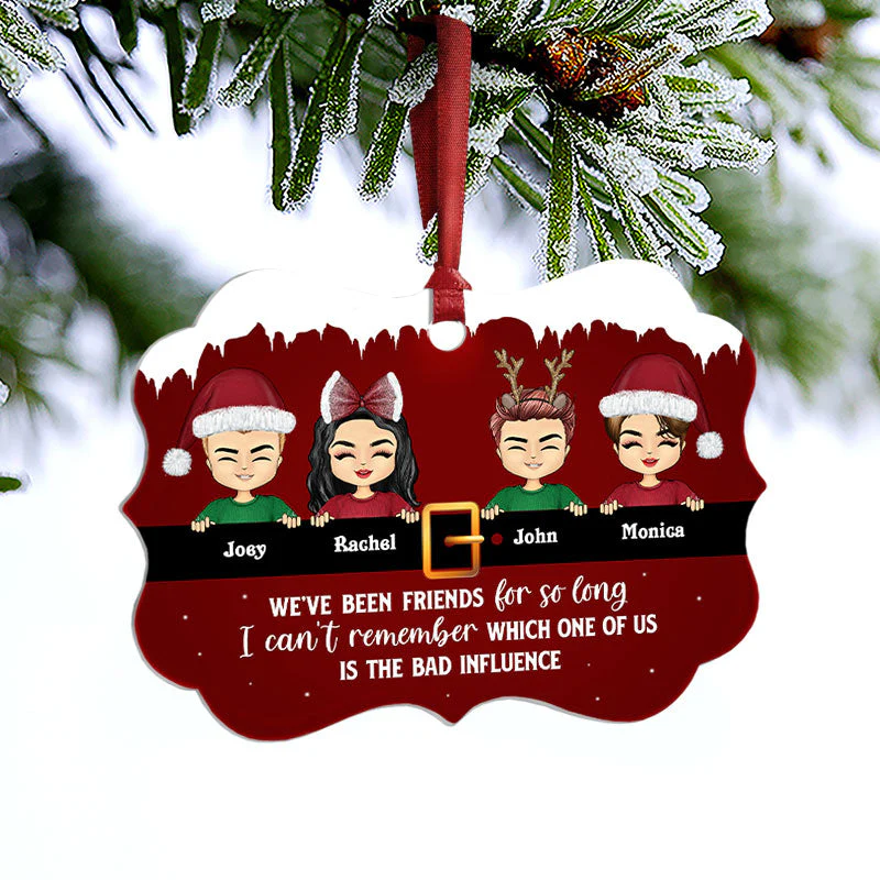 Bestie Which One Is The Bad Influence - Gift For Best Friends - Personalized Custom Wooden Ornament, Aluminum Ornament - Image 6