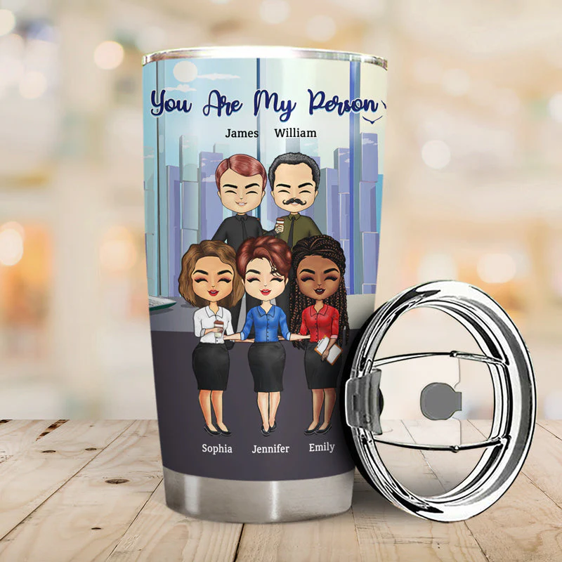 Besties Bonding Over Work Office Friends - BFF Bestie Gift - Personalized Custom Tumbler - Image 2