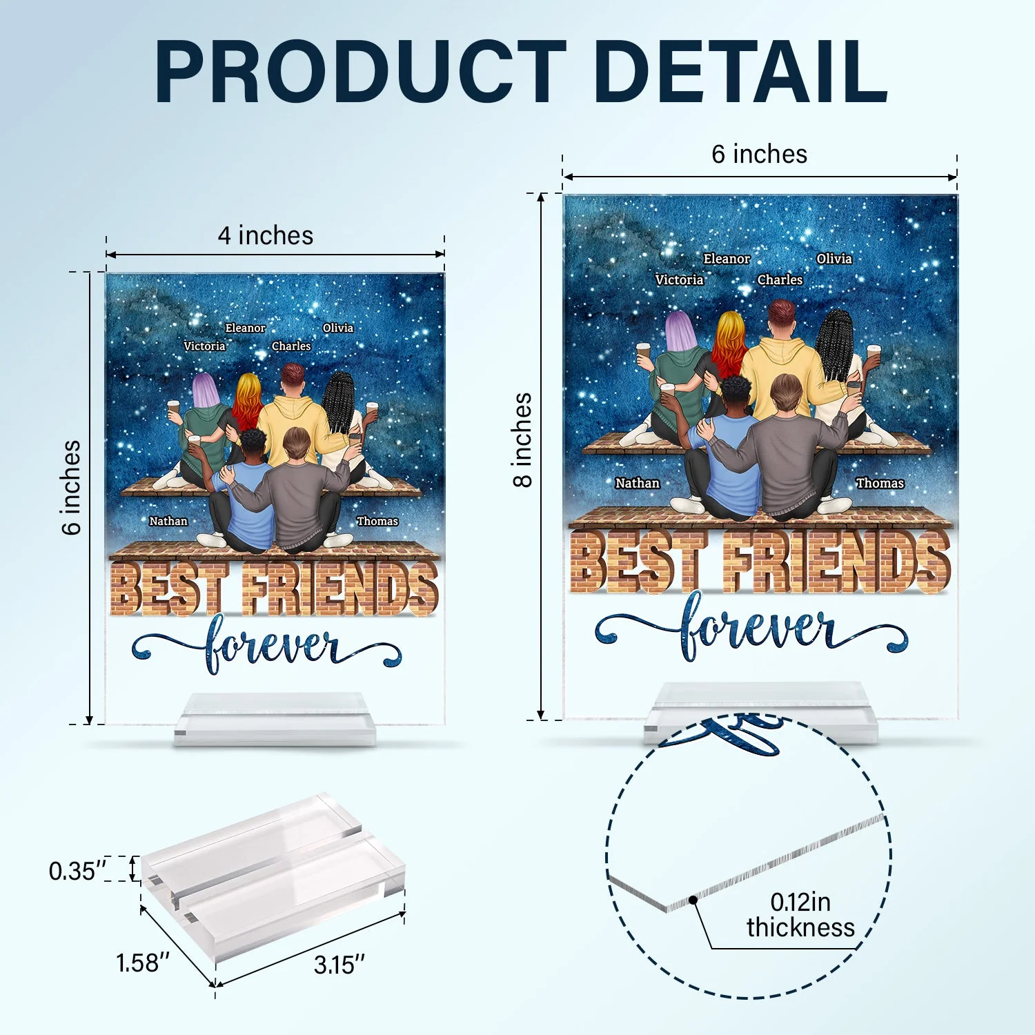 Besties Brothers Sisters Sibling Forever The Greatest - Gift For Family And Friends - Personalized Custom Vertical Rectangle Acrylic Plaque - Image 5