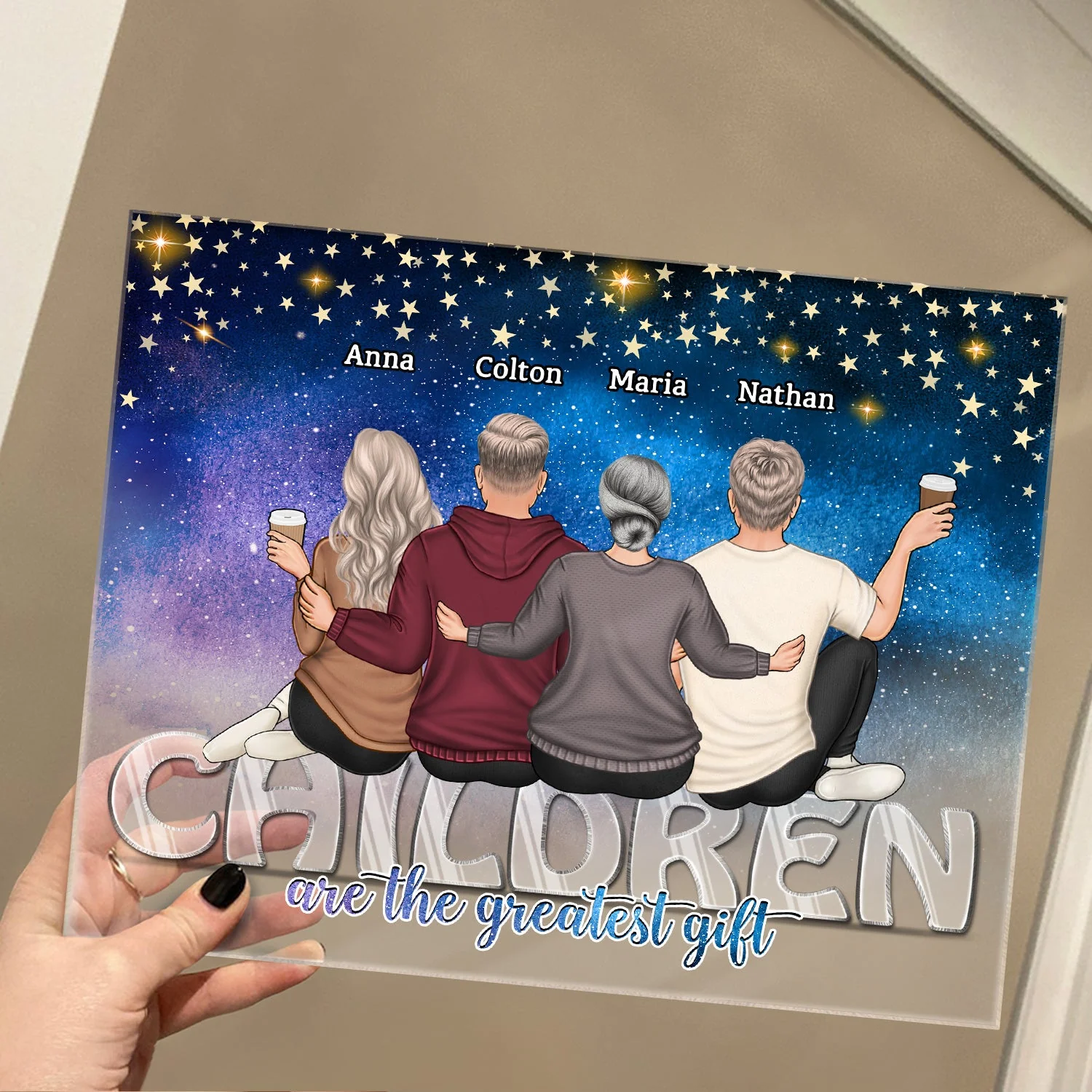 Besties Brothers Sisters Siblings Forever The Greatest Starry - Gift For Family & Friends - Personalized Custom Horizontal Rectangle Acrylic Plaque - Image 4