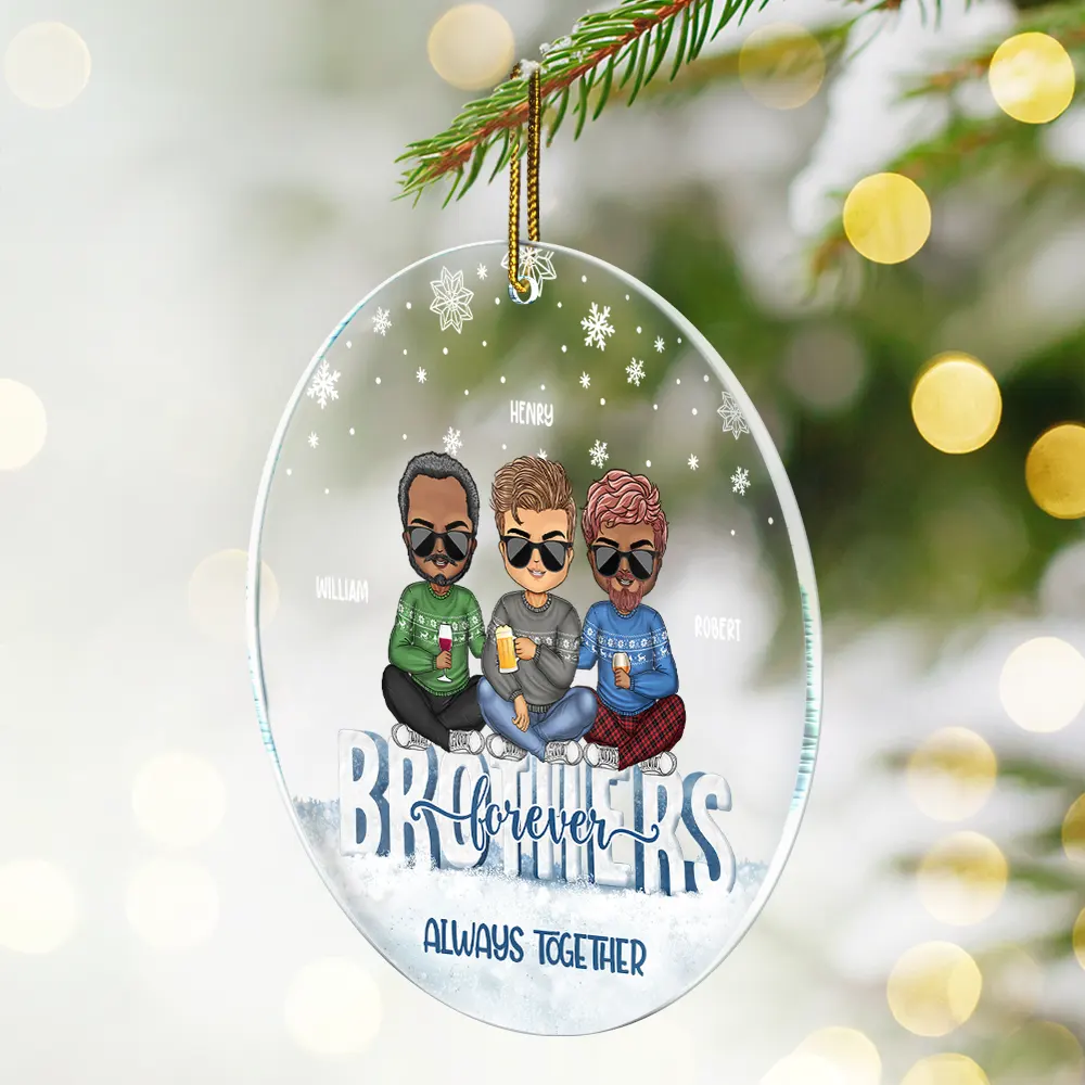 Besties Forever - Christmas Gift For Best Friends And Sisters - Personalized Custom Circle Acrylic Ornament - Image 2