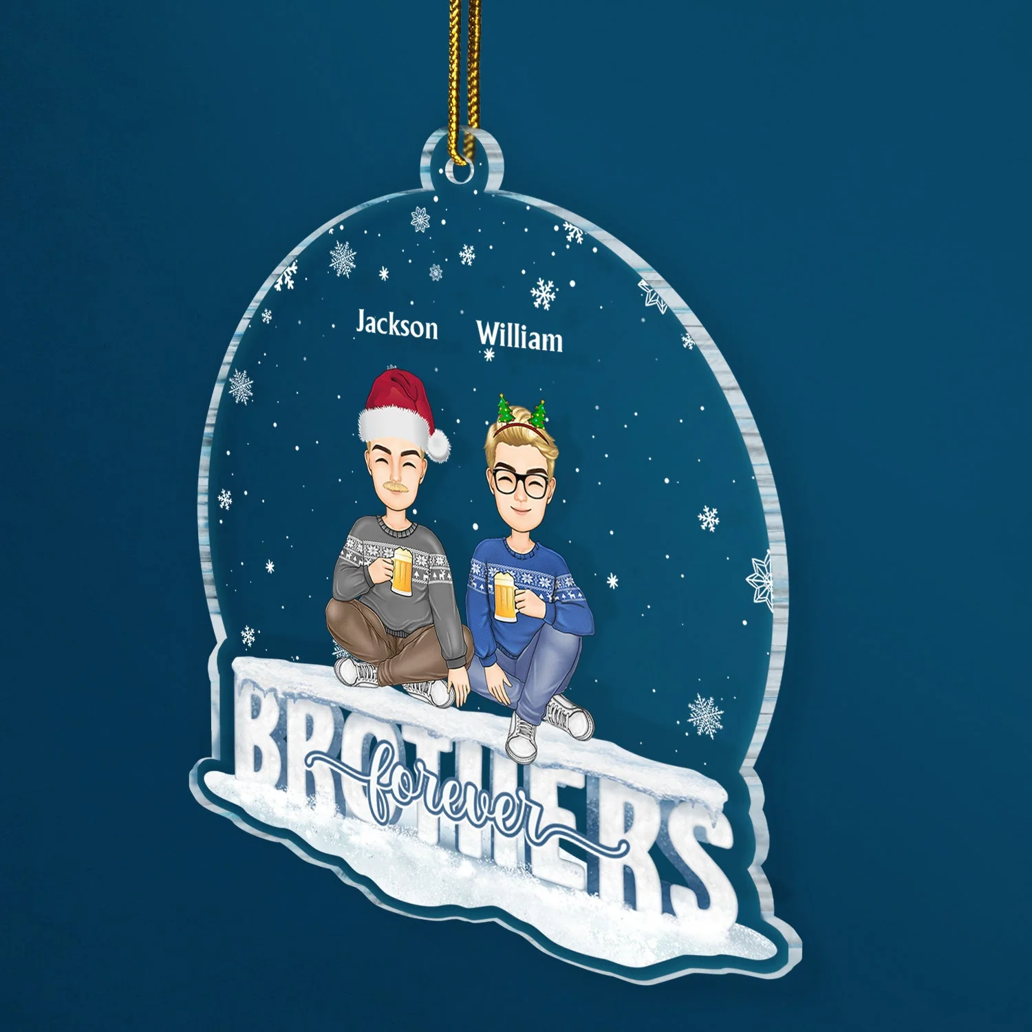 Besties Forever - Christmas Gift For Best Friends, Sisters, Colleagues - Personalized Custom Shaped Acrylic Ornament - Image 2