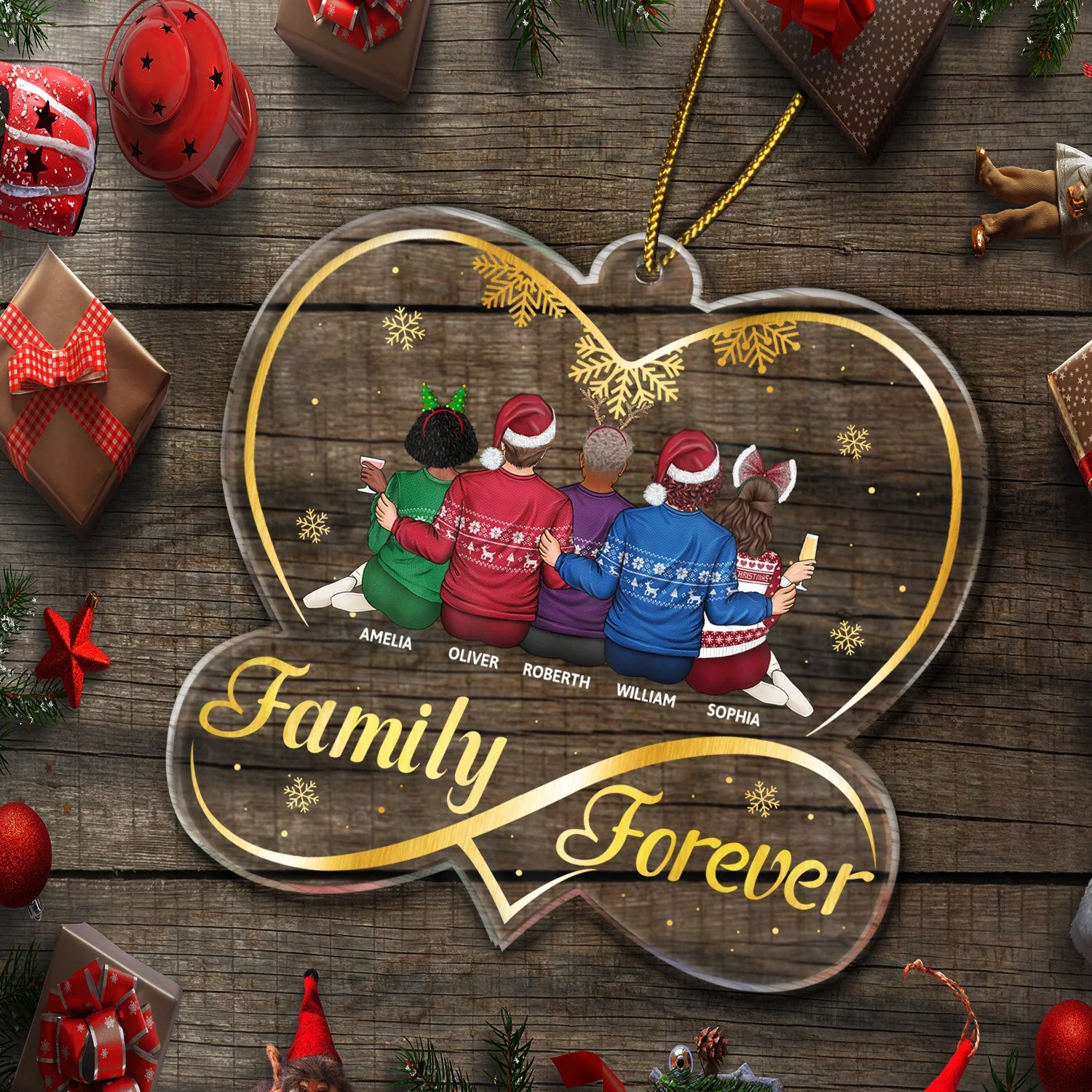 Besties Forever - Christmas Gifts For Best Friends, Sisters - Personalized Custom Shaped Acrylic Ornament - Image 5
