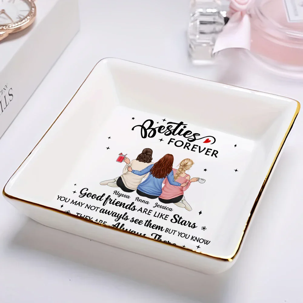 Besties Forever Our Friendship Is Endless - Personalized Ring Dish - Image 2