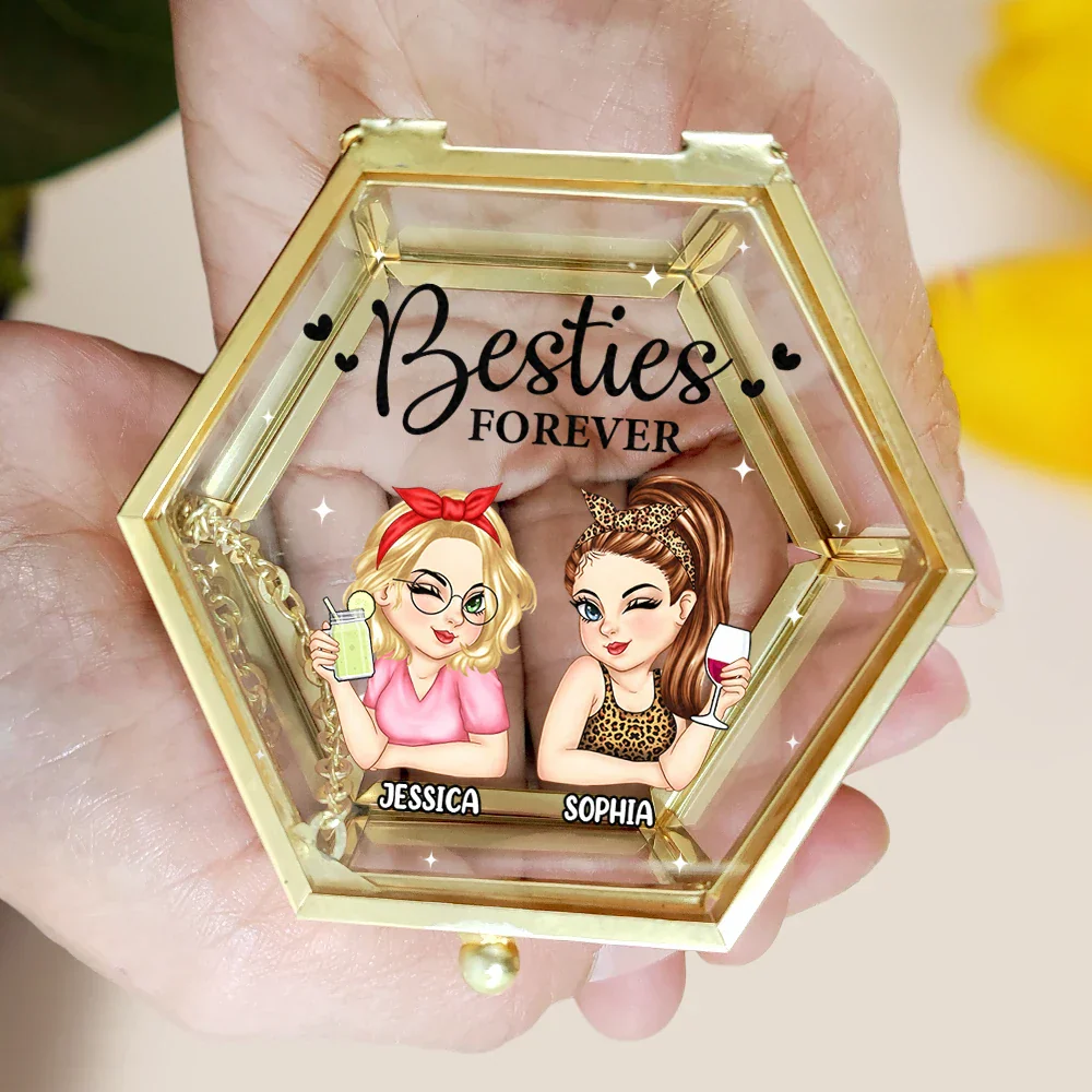 Besties Forever - Personalized Glass Jewelry Box - Image 5