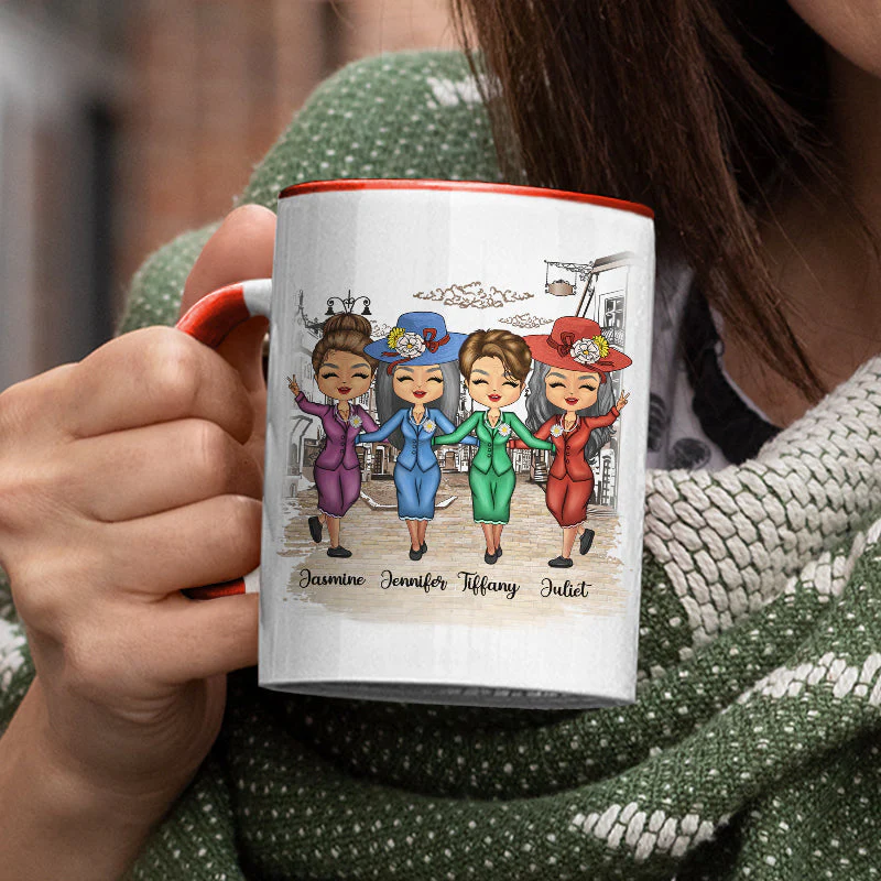 Besties Old Besties Old And Senile - Gift For Best Friends - Personalized Custom Accent Mug - Image 3